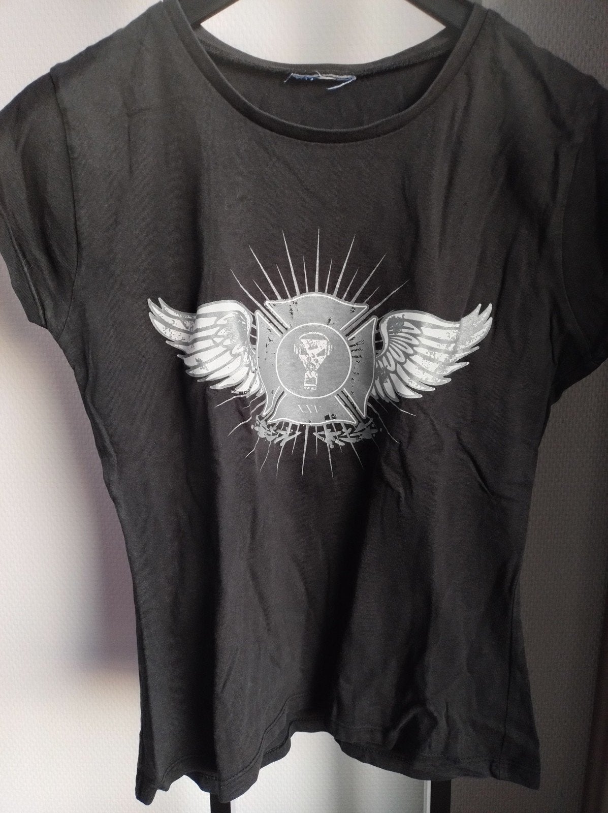 Shirt Enzyme X, Zwart, Ophalen of Verzenden, Korte mouw, Maat 36 (S)