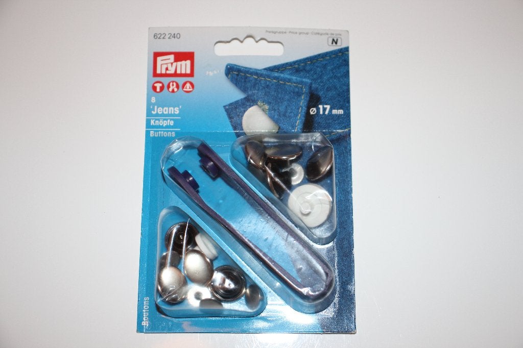 Prym 622240 Jeansknopen gladde kap 17mm zilver #3139, Ophalen of Verzenden, Nieuw, Knoop of Knopen