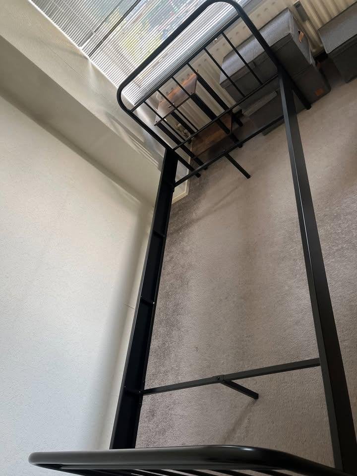 Single bed frame, Ophalen, 90 cm, Eenpersoons, Zwart
