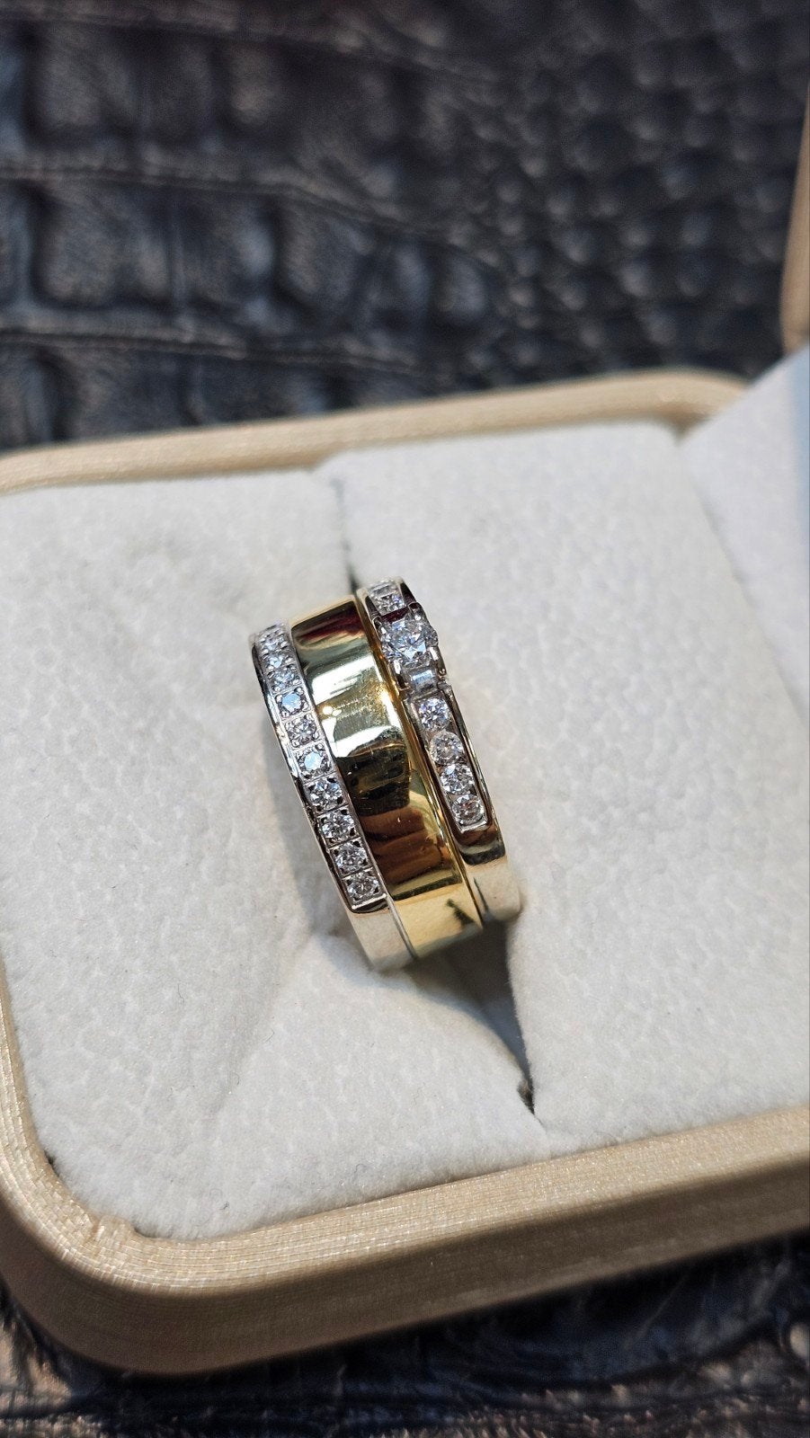 Diamant combi ring 14k 0.30ct, Nieuw, Ophalen of Verzenden, Kleiner dan 17, Dame