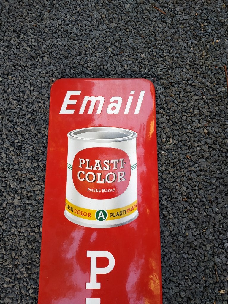 Plasticolor Email Reclamebord Original, Ophalen of Verzenden, Gebruikt, Reclamebord