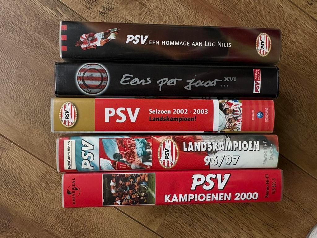 PSV videobanden 5 stuks kampioenschappen, Ophalen of Verzenden, Gebruikt, PSV, Overige typen
