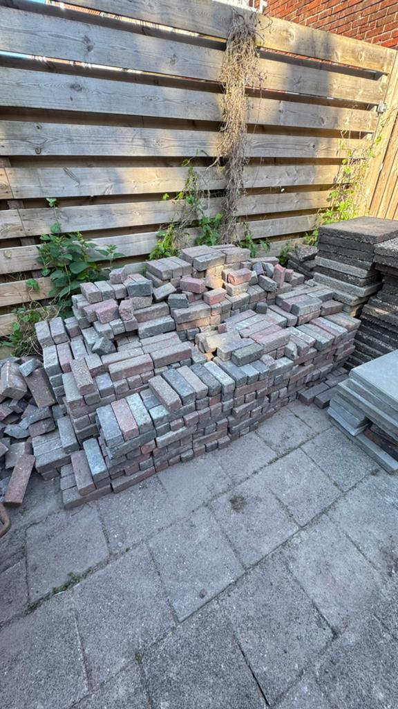 5 m2 dikformaat betonklinkers, Tuin en Terras, Ophalen, Zo goed als nieuw, Beton, Klinkers