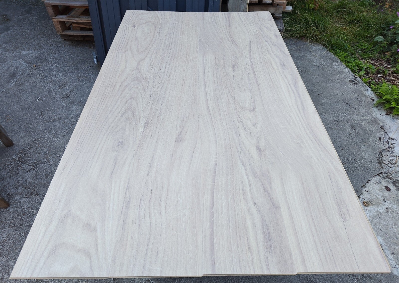 42m2 Goodhome Seaham eiken laminaat +ondervloer. Opgestapeld, Ophalen, Gebruikt, Grijs, Eiken