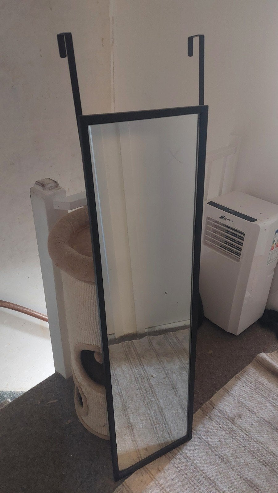 Zwarte spiegel, Huis en Inrichting, Woonaccessoires | Spiegels, Ophalen, Minder dan 50 cm, 100 tot 150 cm, Zo goed als nieuw