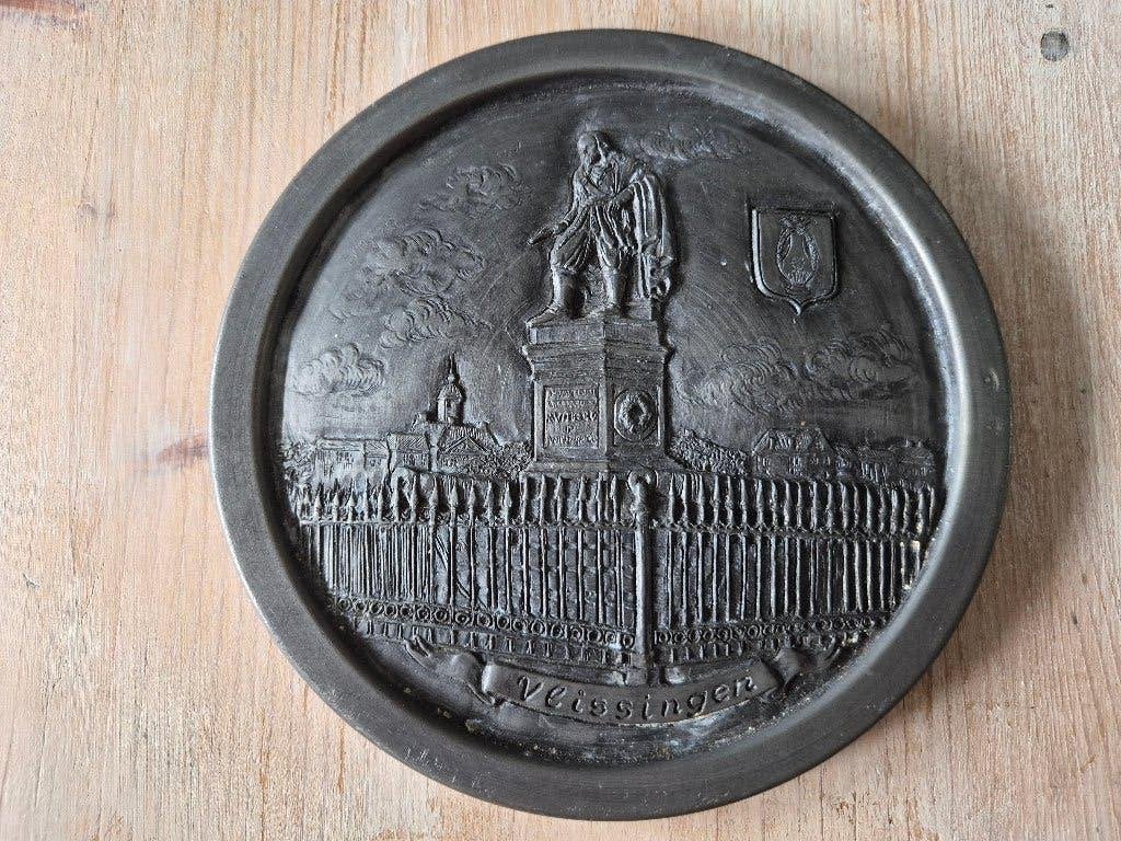 Tinnen plaquette - Michiel de Ruyter Vlissingen, Antiek en Kunst, Antiek | Tin, Ophalen of Verzenden