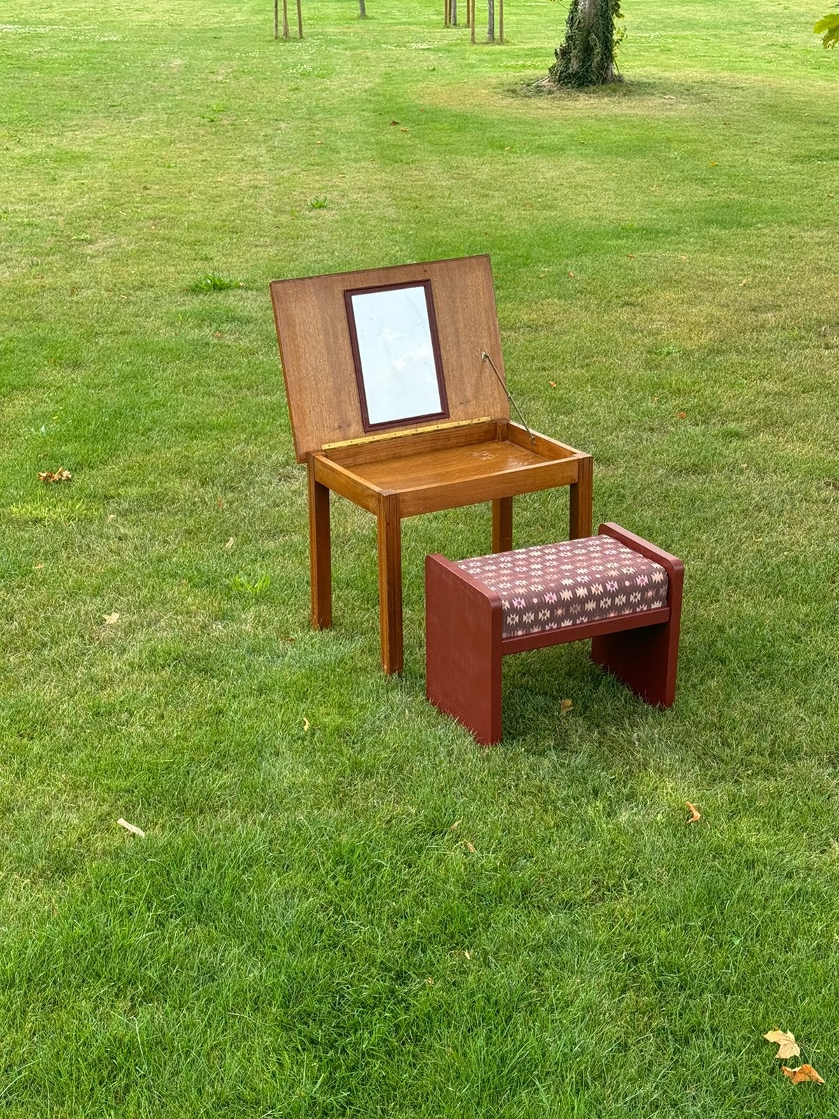 Houten kaptafel met een krukje, -, -, Ophalen of Verzenden, Zo goed als nieuw