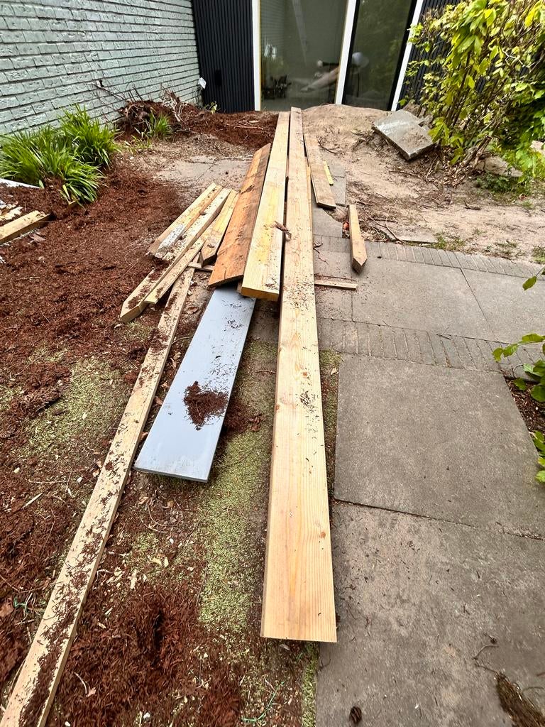 Diverse houten platen en latten tot 5.20m, Doe-het-zelf en Verbouw, Hout en Planken, Ophalen, Gebruikt, Minder dan 25 mm, Plank
