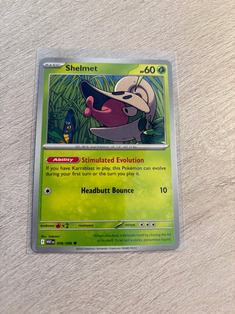 Shelmet 008/086 White Flare - Pokémon Kaart, Ophalen of Verzenden, Nieuw, Losse kaart