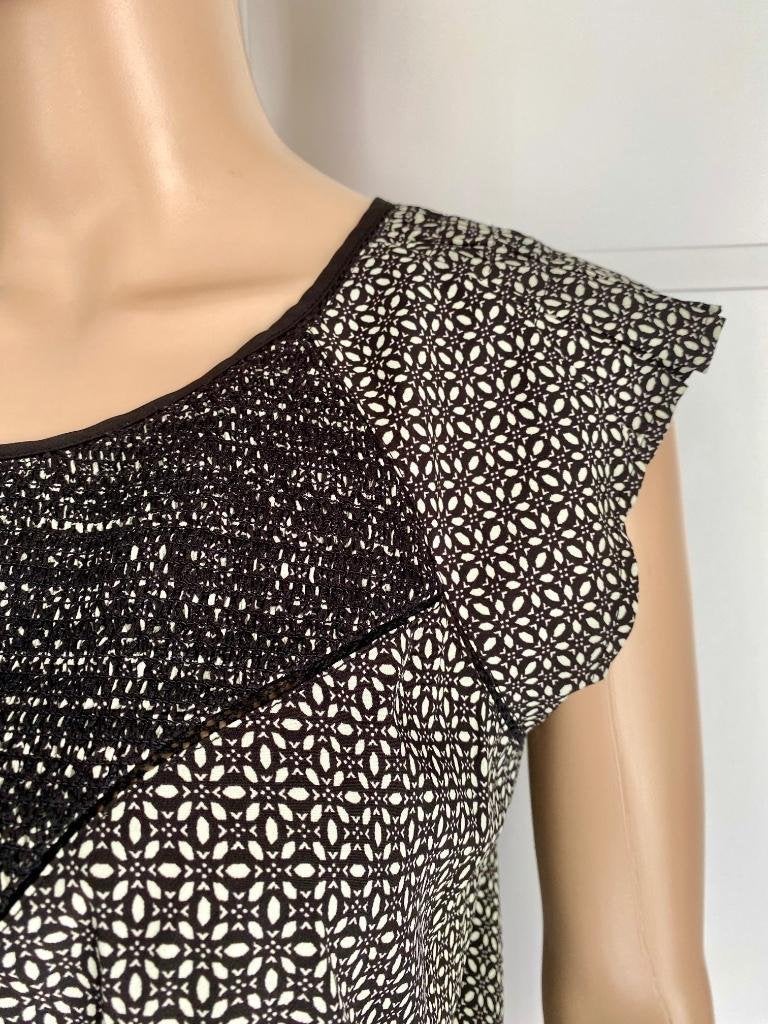H305 Maison Scotch maat 2=M=38/40 top blouse blousje zwart/w, Maat 38/40 (M), Zwart, Zo goed als nieuw, Maison Scotch
