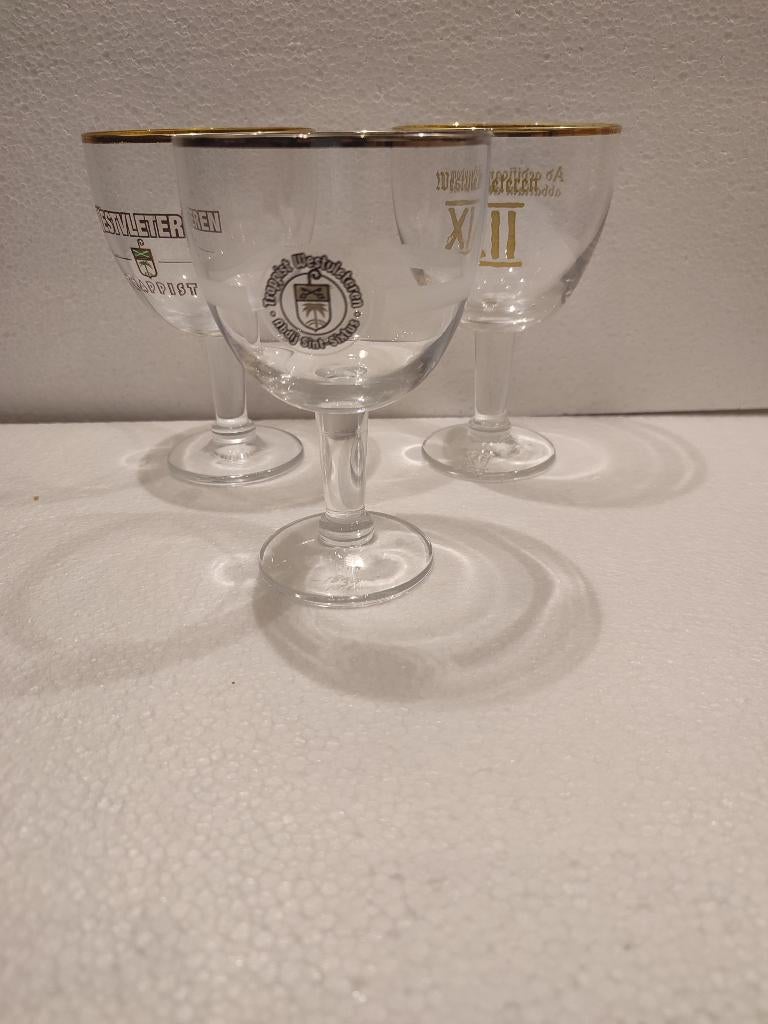 collector westvleteren Glazen 3x – XII Goudrand, Verzamelen, Biermerken, Ophalen of Verzenden, Zo goed als nieuw, Glas of Glazen