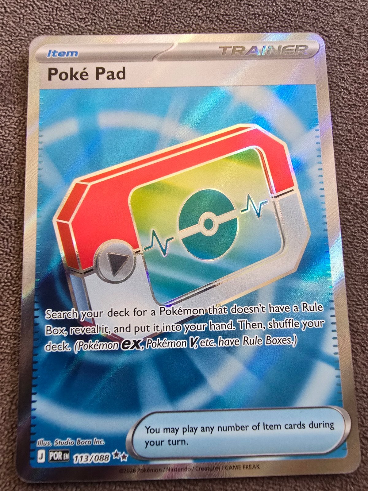 Pokemon Kaart Poké Pad 113/088 Trainer Item Foil, Ophalen, Zo goed als nieuw, Losse kaart, Foil