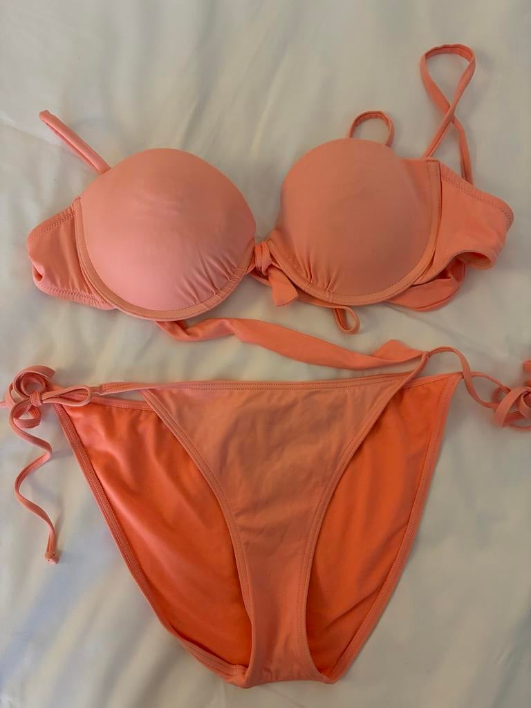 Sam Friday koraal strapless tanga bikini, maat L, Ophalen of Verzenden, Gedragen, Oranje, Bikini