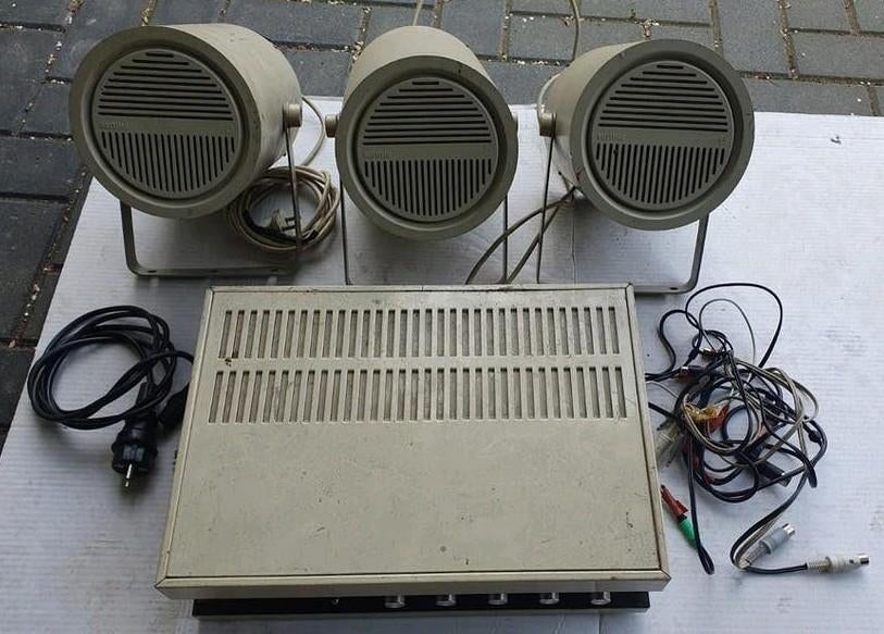 100V Versterker met Luidsprekers - ASBO Bouyer, Ophalen, Philips, Gebruikt, Minder dan 60 watt