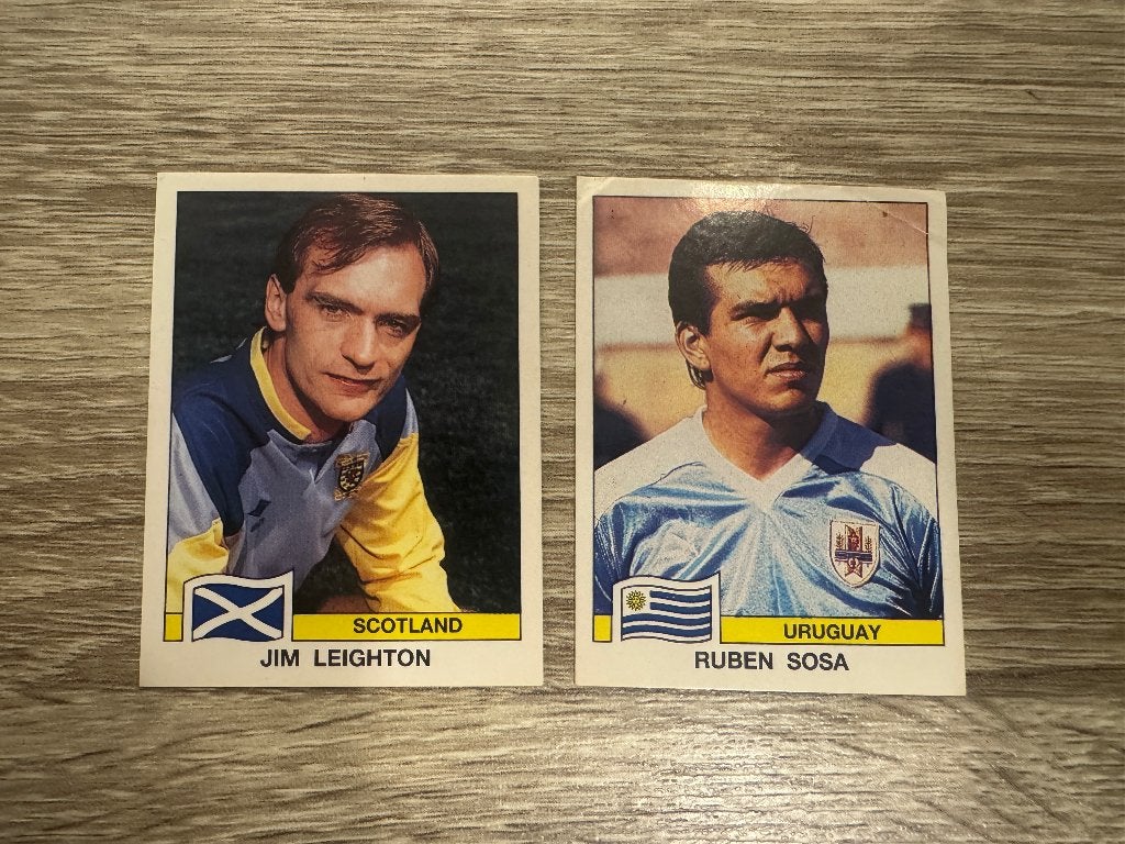 Ruben Sosa en Jim Leighton Panini / kellogg’s WK 90, Ophalen of Verzenden, Zo goed als nieuw, Buitenlandse clubs, Poster, Plaatje of Sticker
