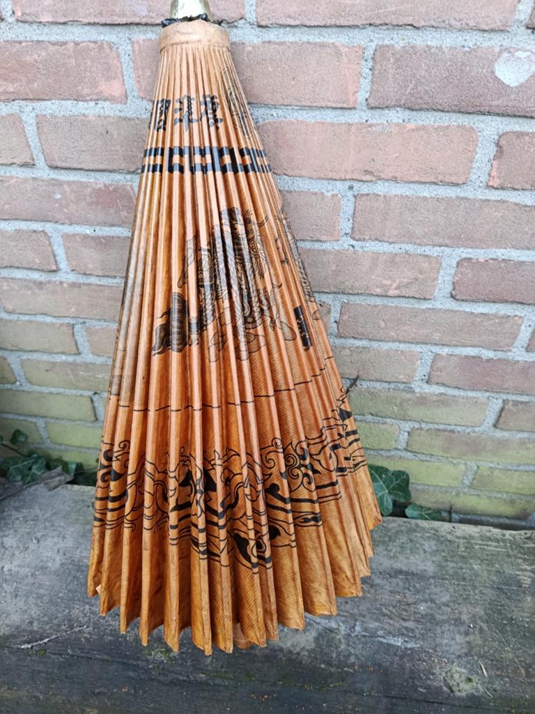 Vintage Japanse papieren parasol / lampenkap, Ophalen of Verzenden