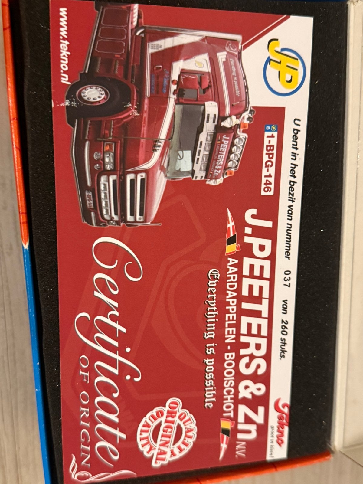 Tekno Scania longline J Peeters, Ophalen of Verzenden, Zo goed als nieuw, Overige merken