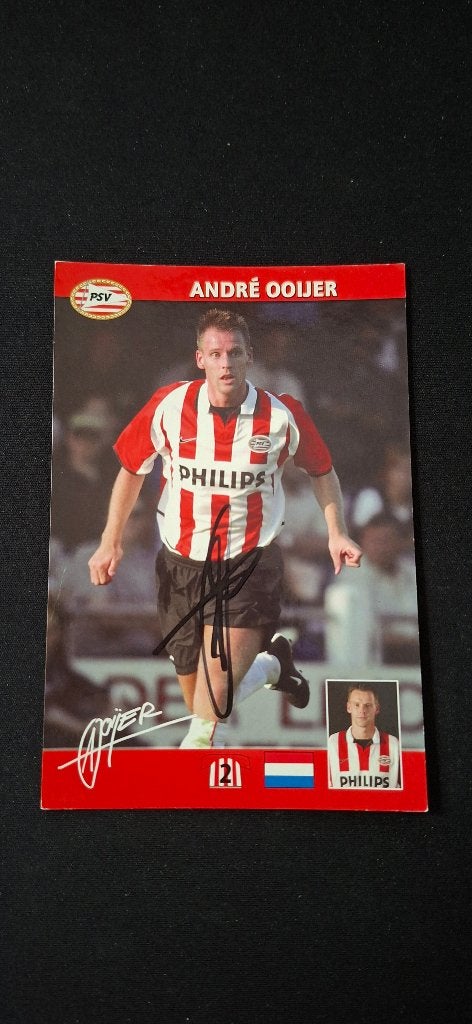 Spelerskaart met handtekening; Andre Ooijer # PSV Ajax Roda, Verzamelen, Ophalen of Verzenden, Nieuw, PSV, Spelerskaart