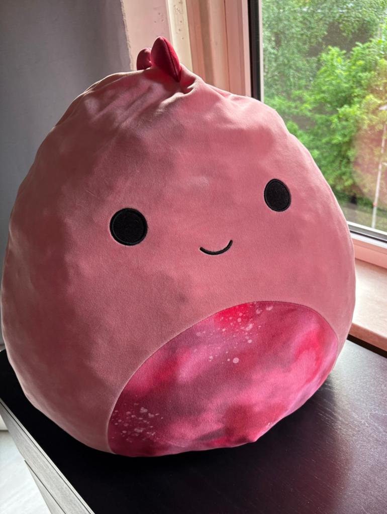 Squishmallow Poleena the dino - 50CM, Ophalen, Gebruikt, Roze, Wasbaar