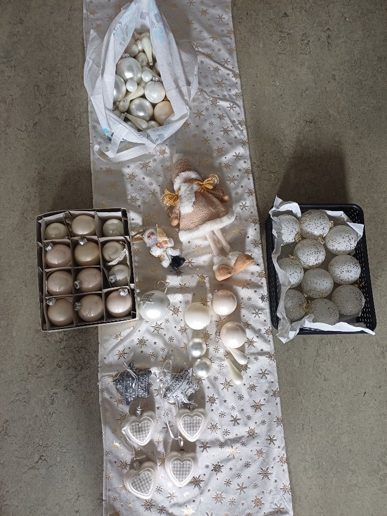 Kerst decoratie wit/creme, Ophalen, Gebruikt
