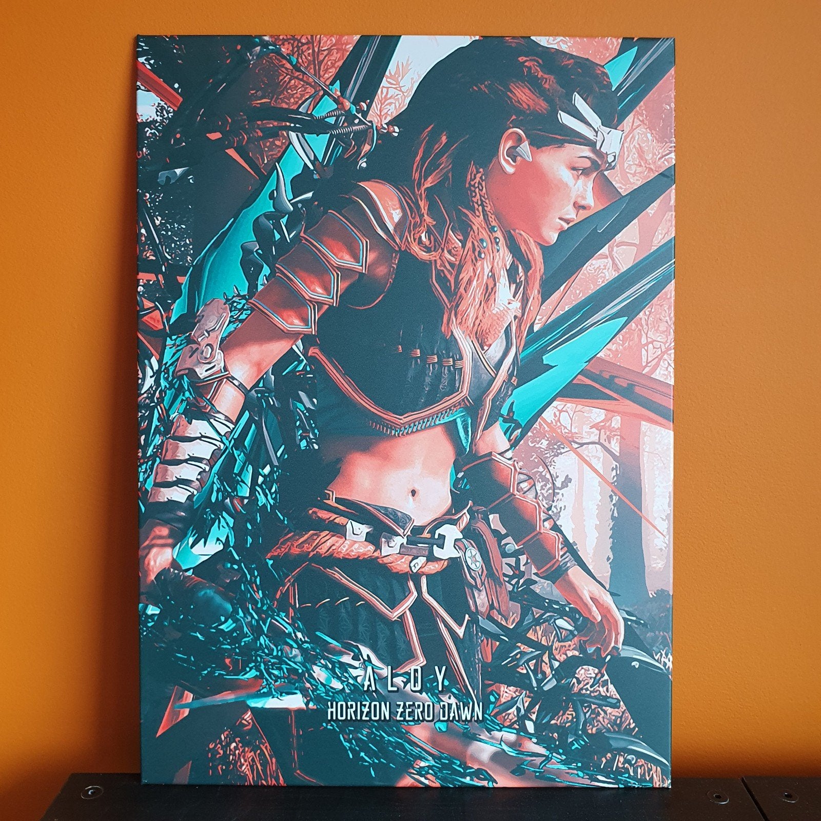 Displate van Aloy uit Horizon Zero Dawn, Minder dan 50 cm, Ophalen of Verzenden, Zo goed als nieuw, Foto of Poster