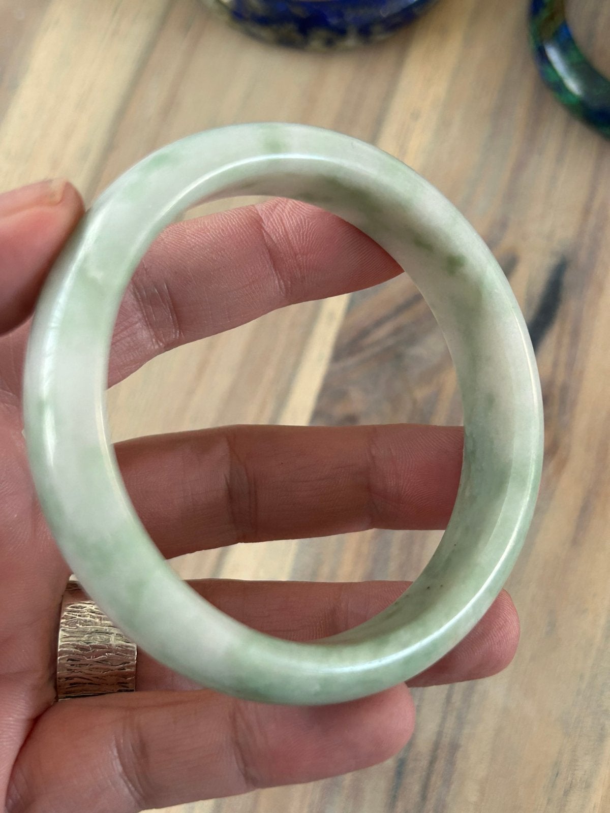 Jadite bangle, Ophalen of Verzenden, Zo goed als nieuw, Zilver