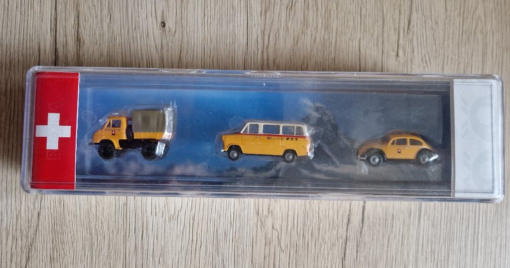 Zwitserse Post Auto's, Hobby en Vrije tijd, Modelauto's | 1:87, Ophalen of Verzenden, Nieuw, Auto, Brekina