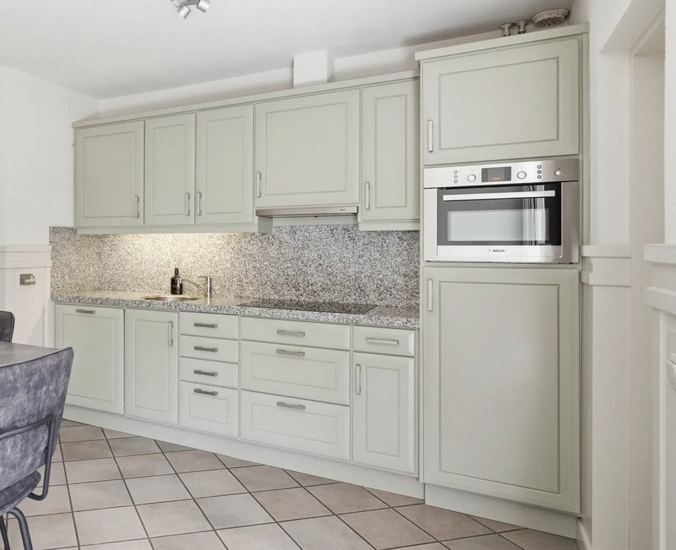 Nette enkelwandige keuken incl apparatuur, Ophalen, Gebruikt, Graniet of Steen, Enkelwandige keuken