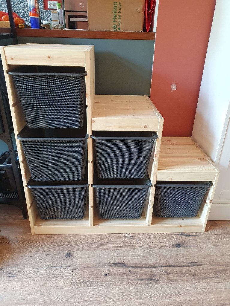 Ikea Trofast opberger + 6 metalen bakken, Ophalen, Minder dan 50 cm, 5 laden of meer, Hout