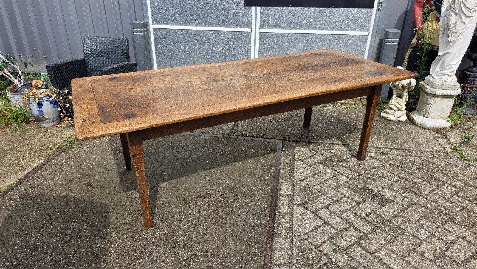 zeer grote antieke Franse boerentafel 2,40 m