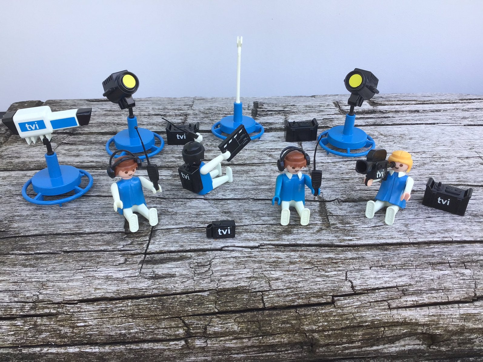 Vintage Playmobil 1974 - TV1 crew - poppetjes - lampen - etc, Ophalen of Verzenden, Zo goed als nieuw