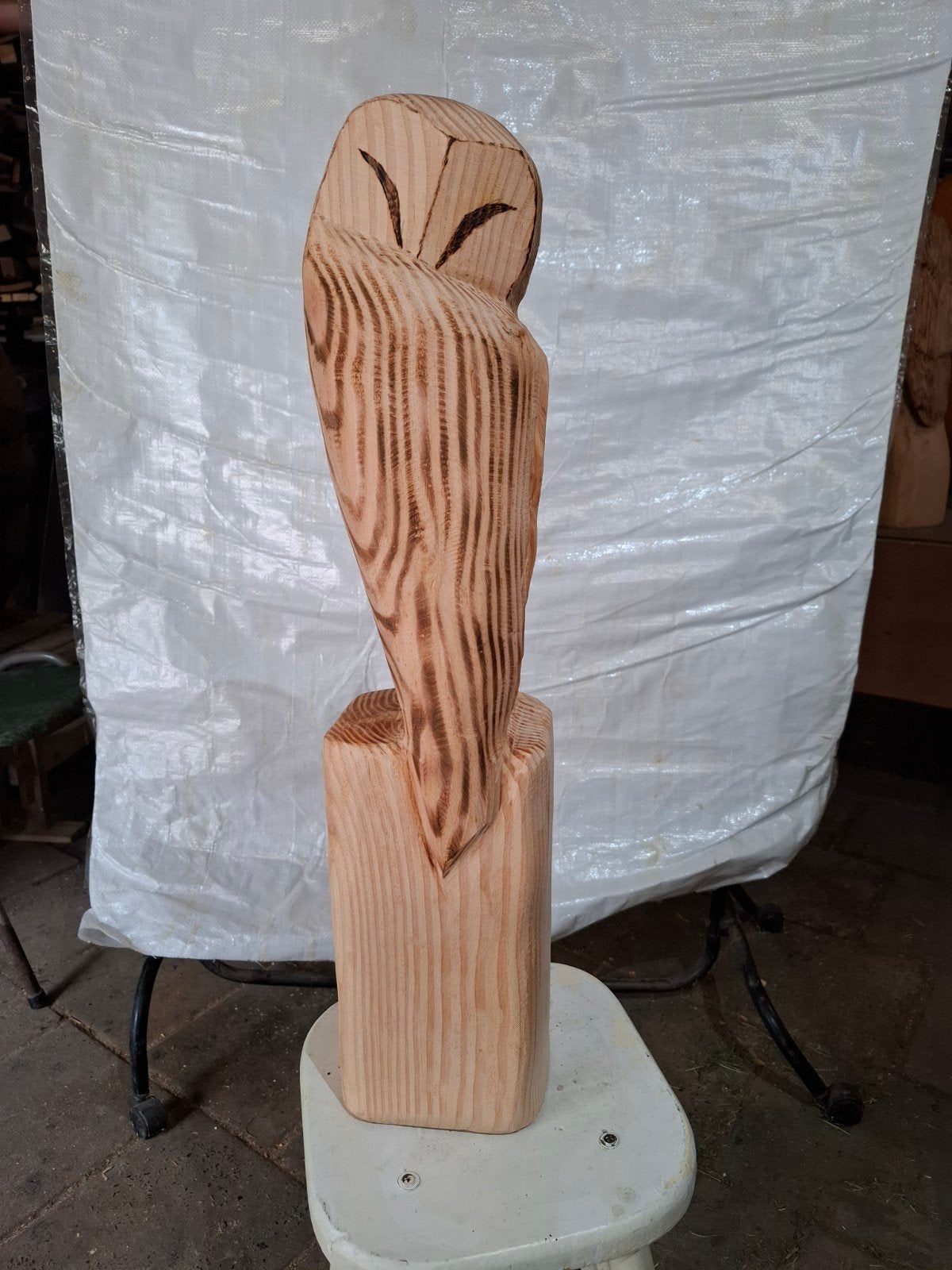 Houten Uil Beeld - Kettingzaagkunst van Douglas Hout, Ophalen