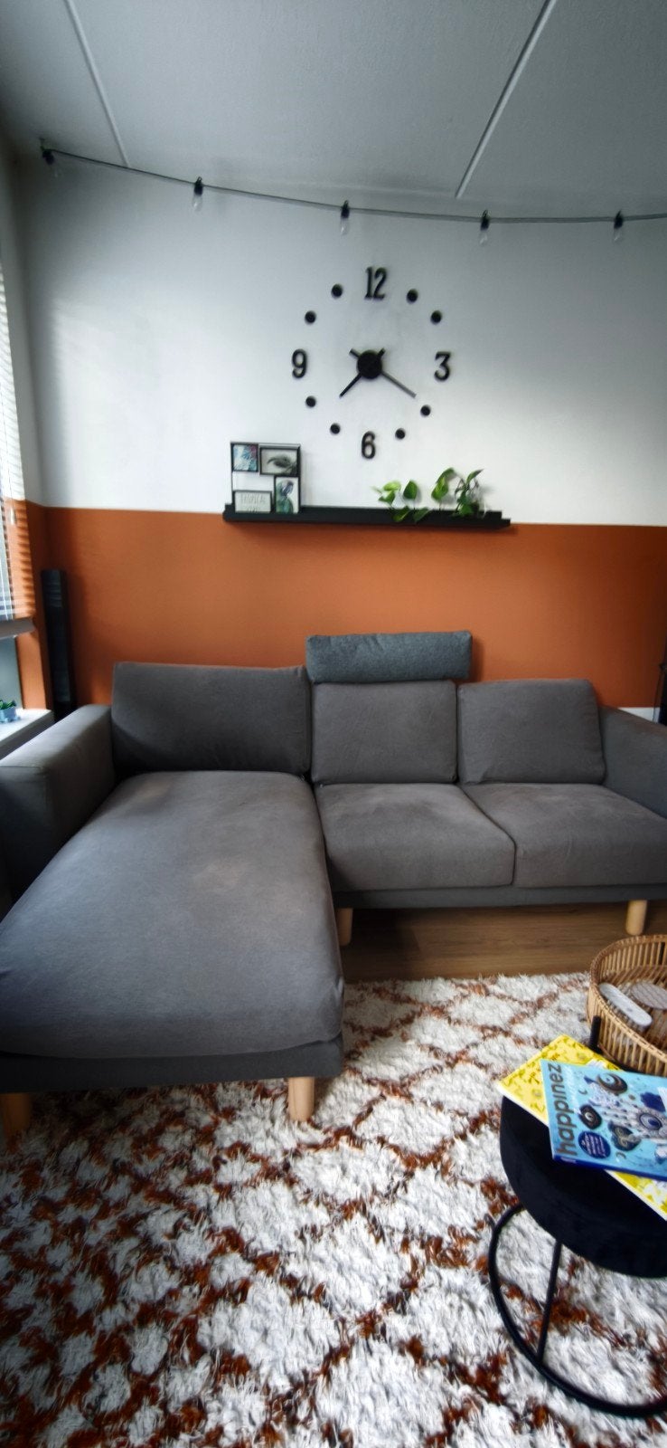 IKEA Norsborg hoekbank met chaise longue en houten poten, Huis en Inrichting, Banken | Bankstellen, Ophalen, 250 tot 300 cm, Gebruikt