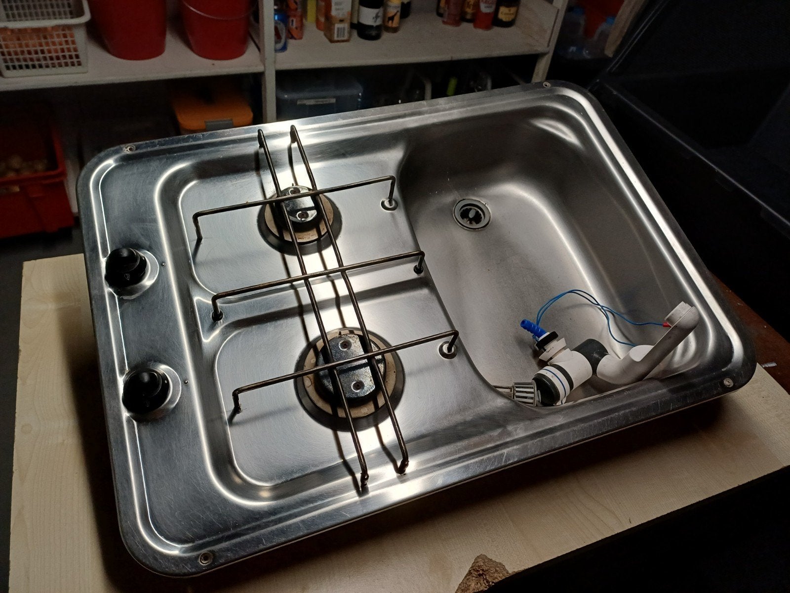 RVS Camper Kookplaat met Spoelbak en Kraan, Caravans en Kamperen, Ophalen, Gebruikt