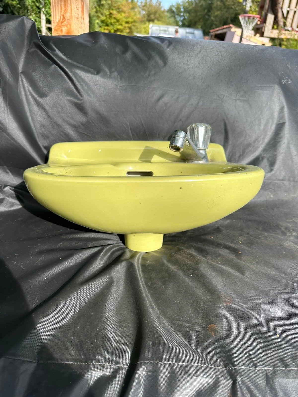 Fontein toilet wasbak vintage groen, Ophalen, Zo goed als nieuw, Toilet