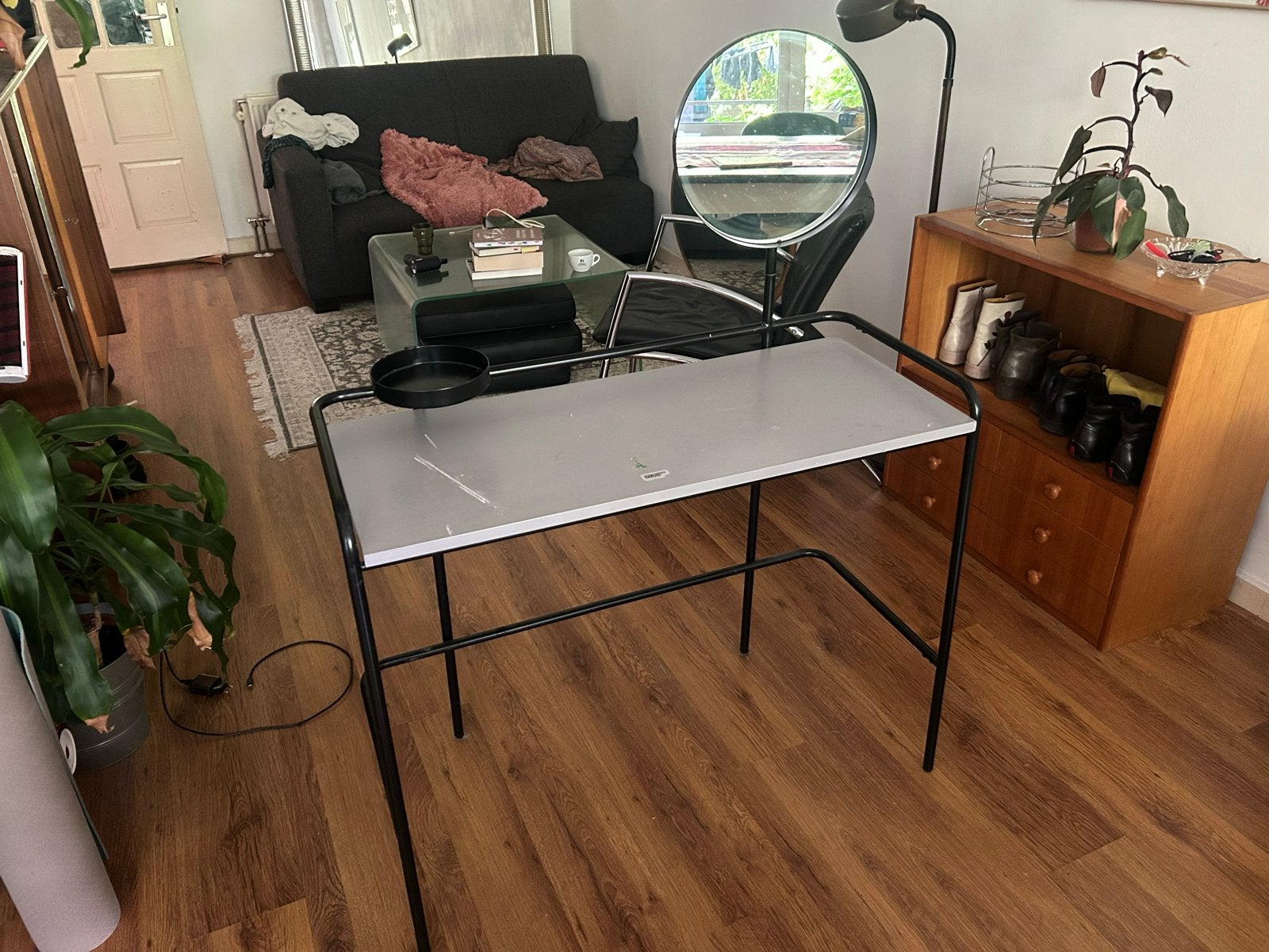 MADE Kaptafel / Make-up tafel - Hout en Metaal, Ophalen, Gebruikt, 100 tot 150 cm, Minder dan 100 cm