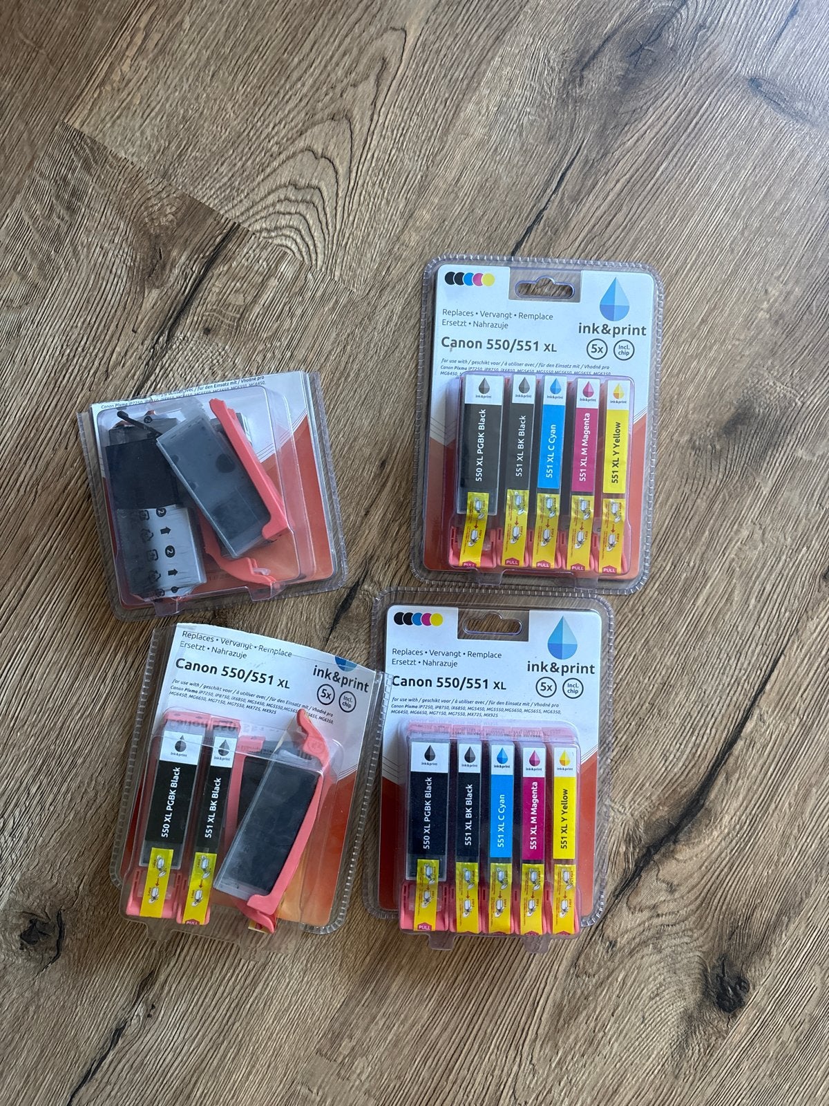 Canon 550/551 XL inktpatronen - 2x nieuw, 2x geopend, Ophalen of Verzenden, Zo goed als nieuw, Cartridge