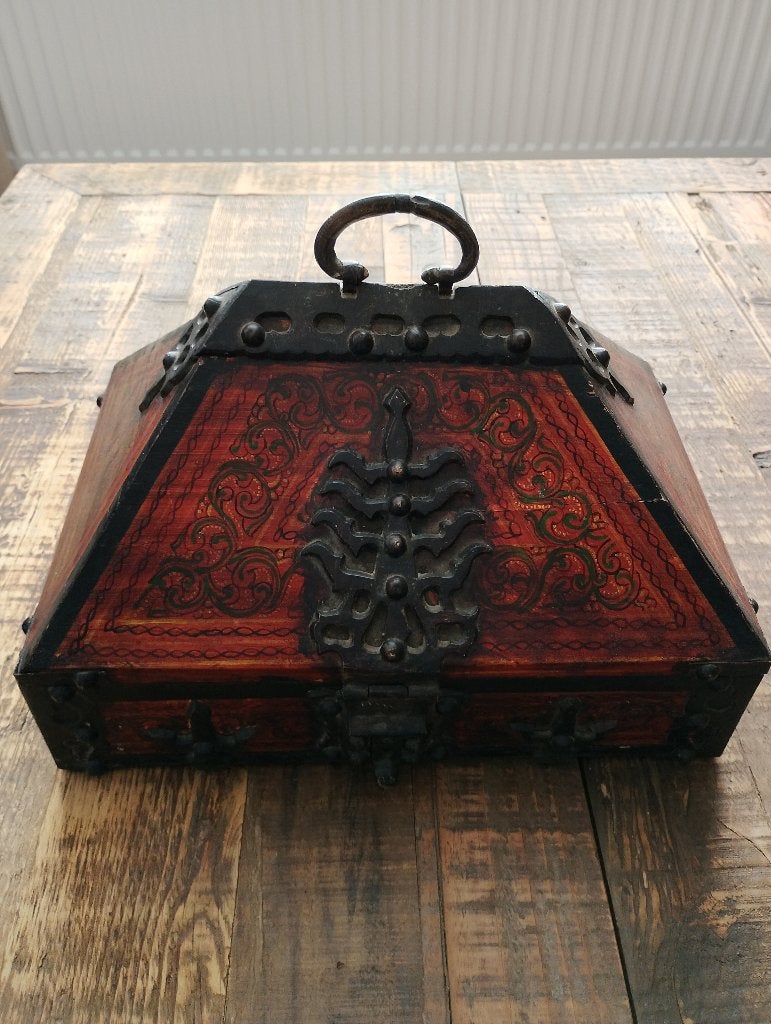 Antieke traditionele bruidskist uit India Nettoor petti kist, Ophalen of Verzenden