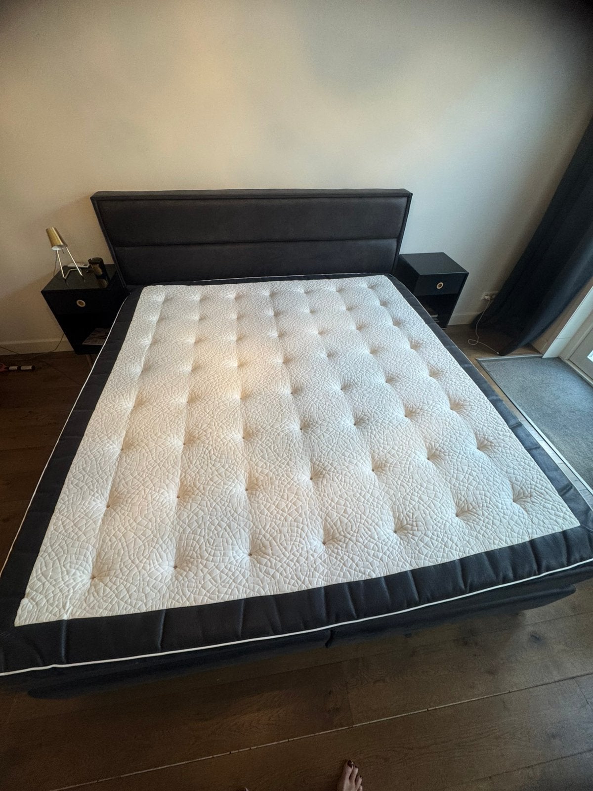 BUSINESS CLASS BALTIMORE LOUNGE BOXSPRING: 200 x 220 zwart, Ophalen, Zo goed als nieuw, Tweepersoons, Zwart
