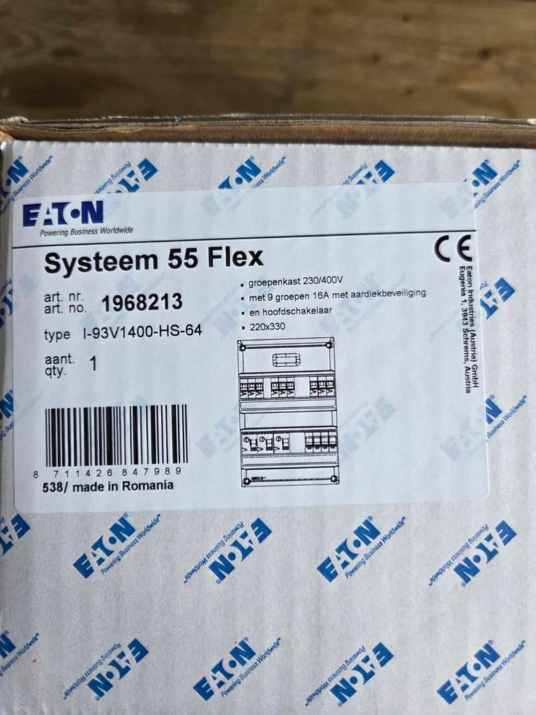 Eaton Systeem 55 Flex Groepenkast 230/400V, Doe-het-zelf en Verbouw, Elektra en Kabels, Ophalen of Verzenden, Nieuw, Overige typen