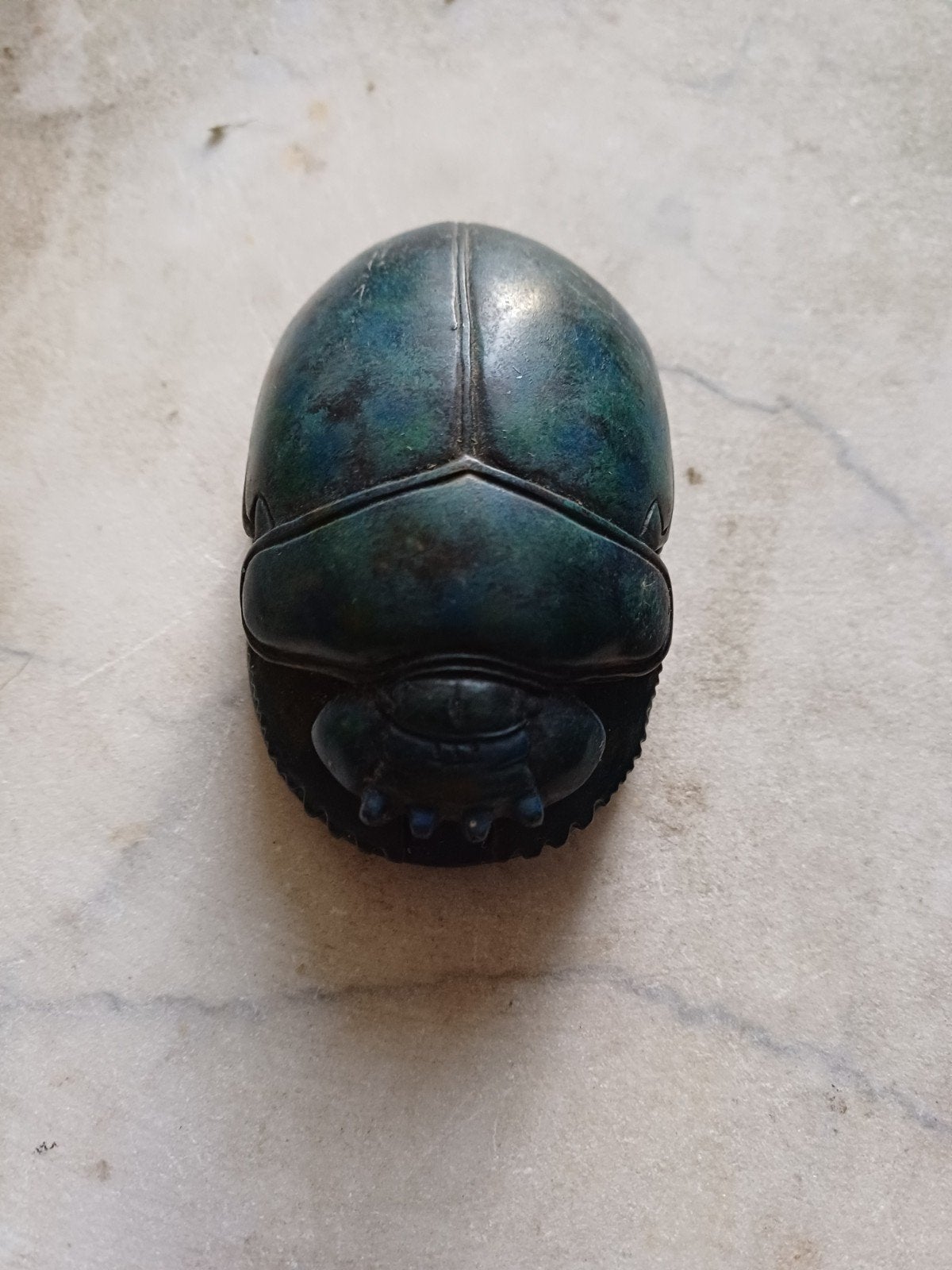 Replica Egyptische Scarabee Zegel met Hiërogliefen, Ophalen of Verzenden, Gebruikt