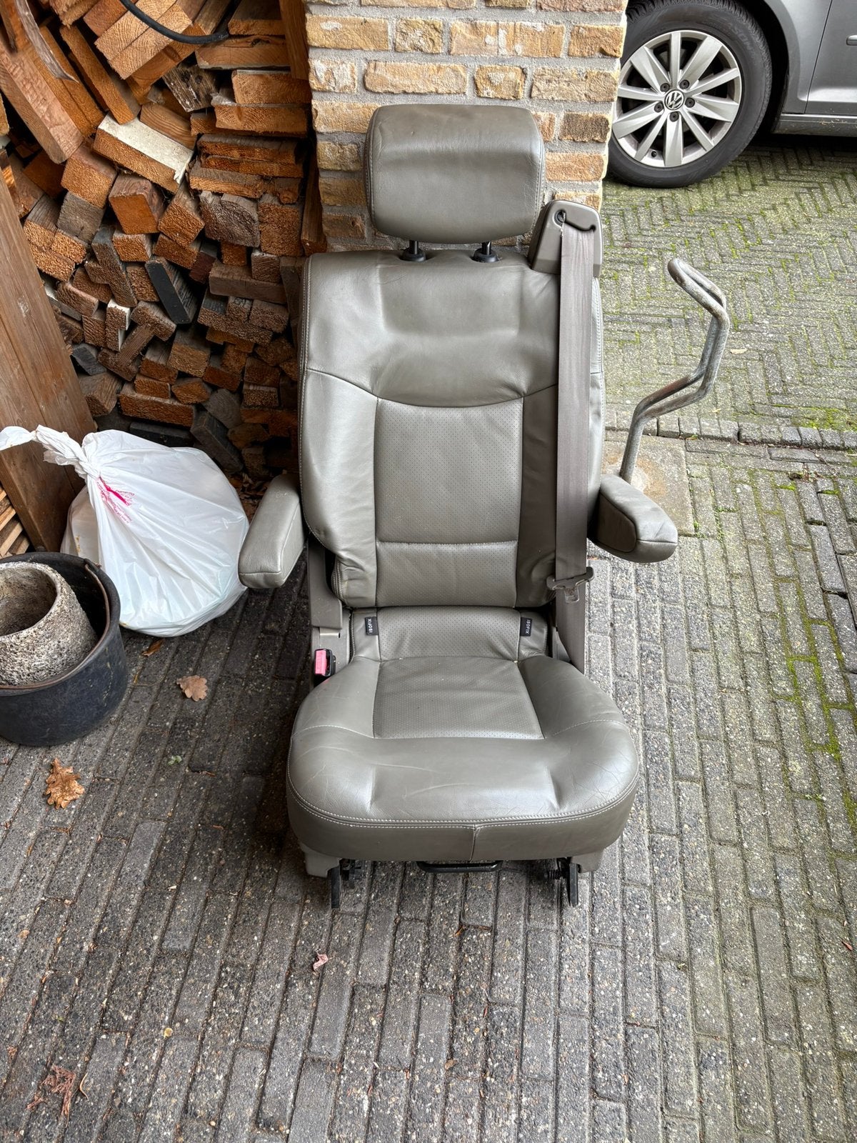 Licht grijs lederen espace stoelen, Ophalen of Verzenden, Renault