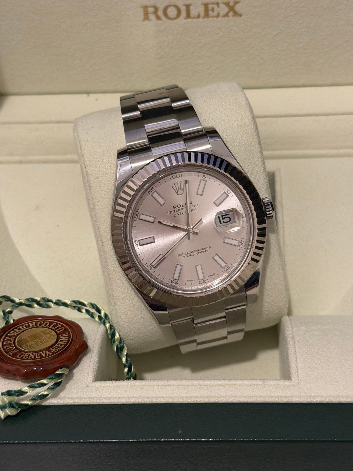 Rolex Datejust 116334 Silver dial (2013) FULL SET, Ophalen of Verzenden, Zo goed als nieuw, Staal, Rolex