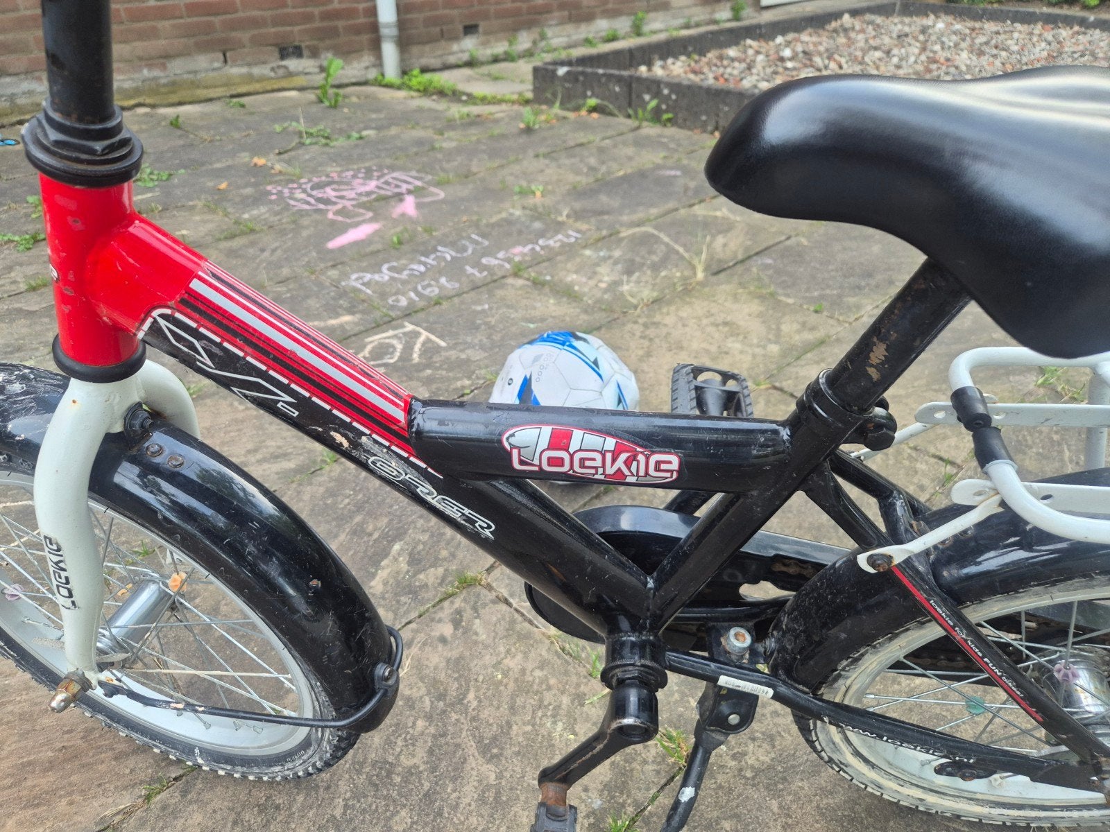 Lockie kinderfiets 16 inch - rood/zwart, Ophalen of Verzenden