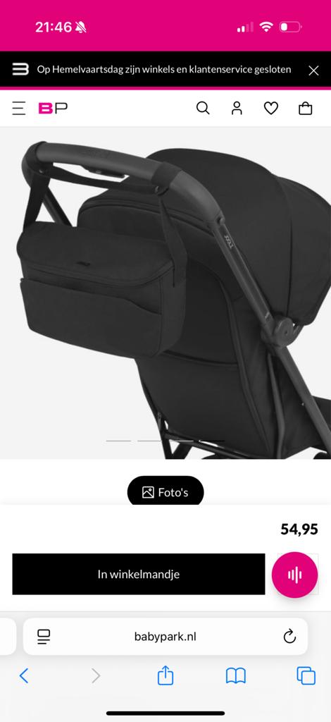 Joolz Aer Buggy Organizer Zwart, Kinderen en Baby's, Kinderwagens en Combinaties, Zo goed als nieuw, Ophalen