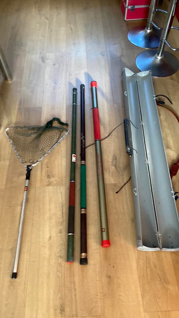Hengel opberg koffer incl 3 hengels, Watersport en Boten, Ophalen, Gebruikt, Overige typen
