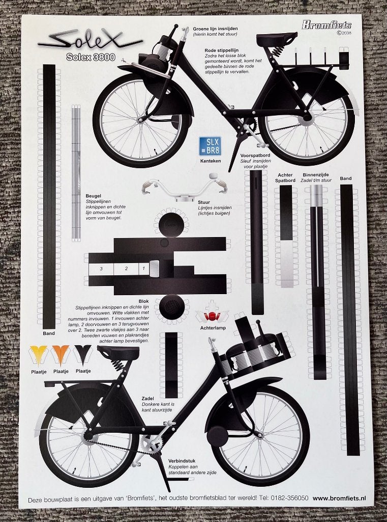 Bouwplaat Solex 3800 Uitgave BROMFIETS, Fietsen en Brommers, Verzenden