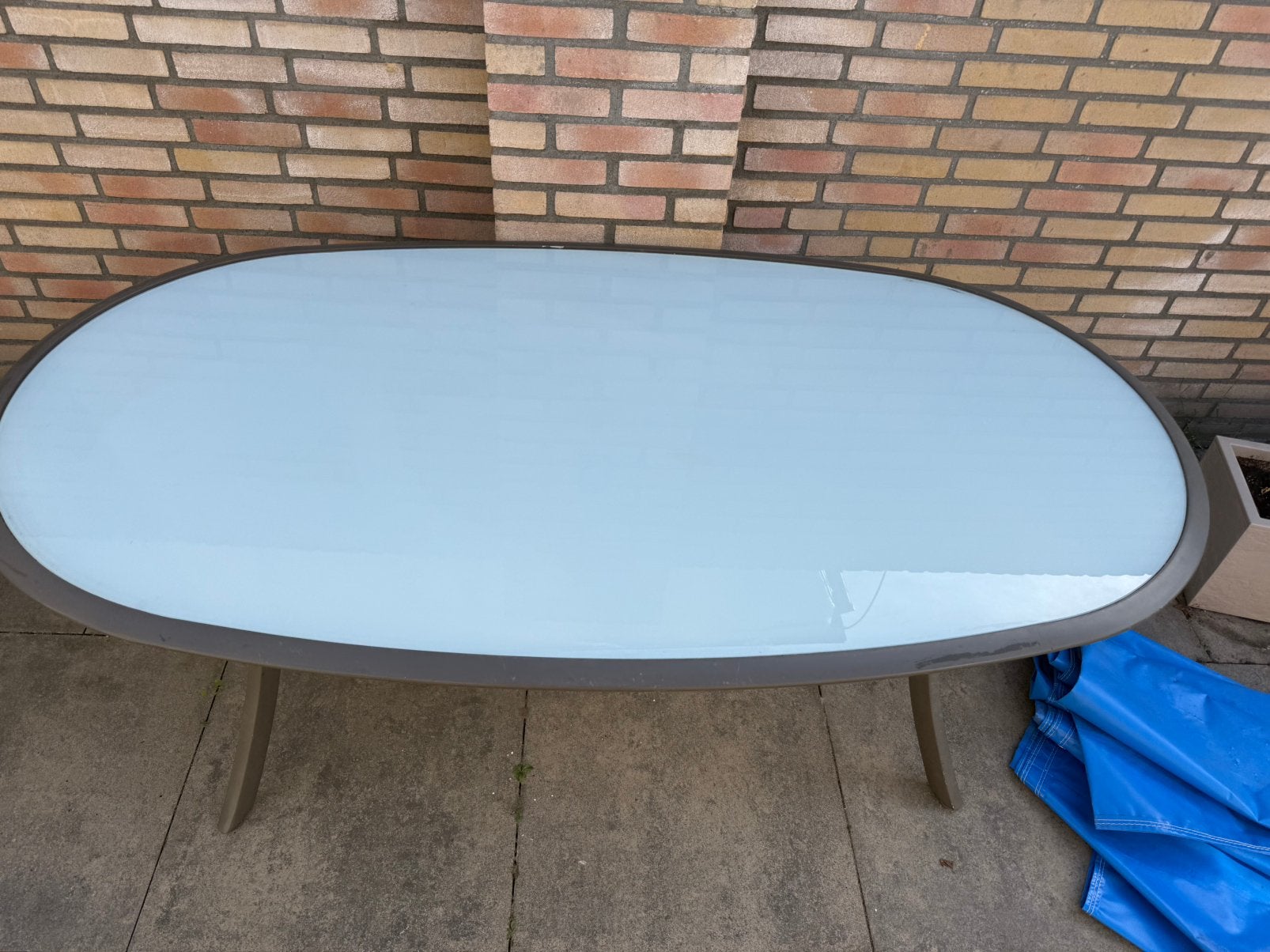 Glazen tuintafel, Ophalen, Zo goed als nieuw, Rechthoekig