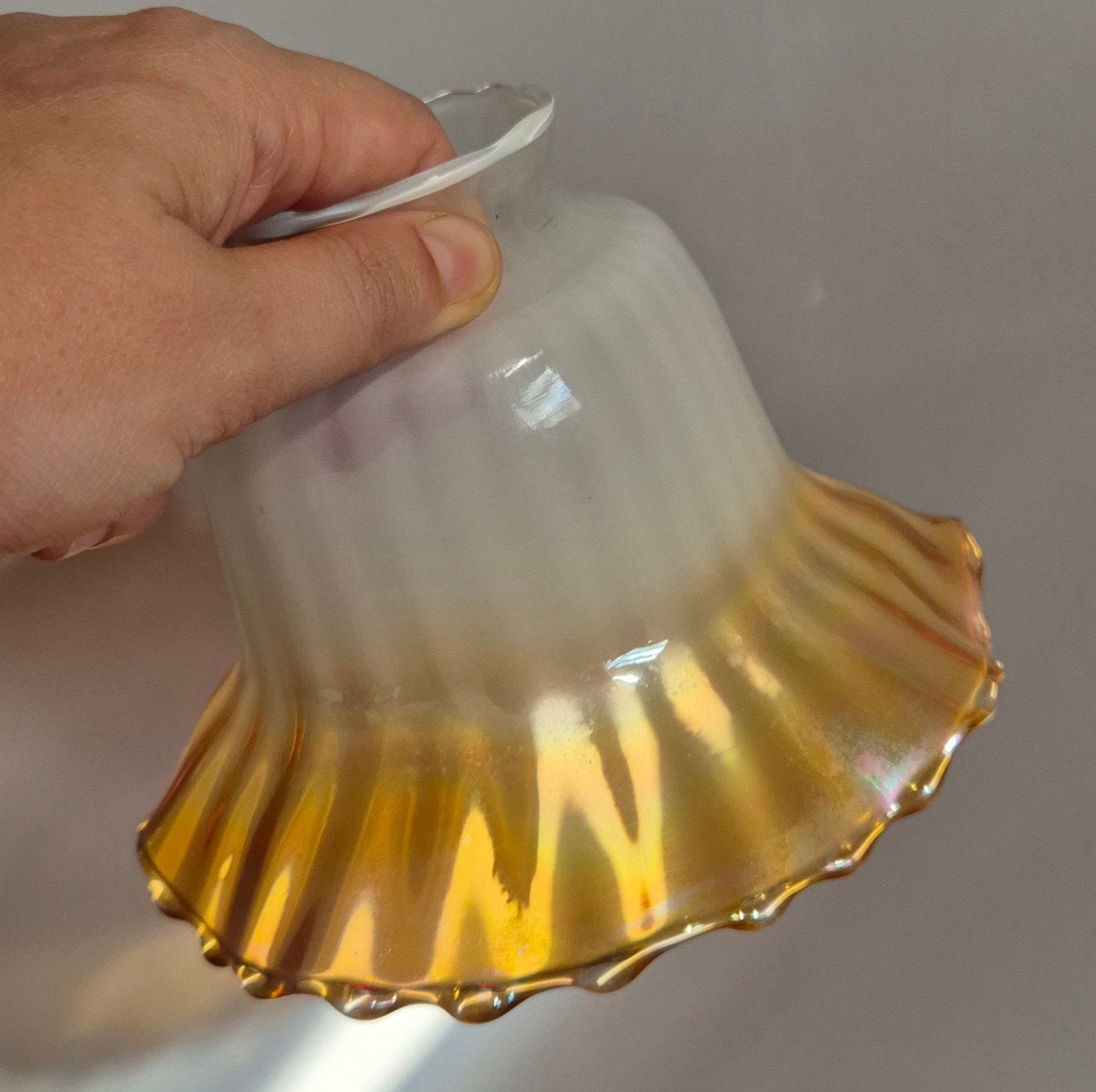 Set van 3 vintage glazen lampenkappen - vermoedelijk Murano, Ophalen