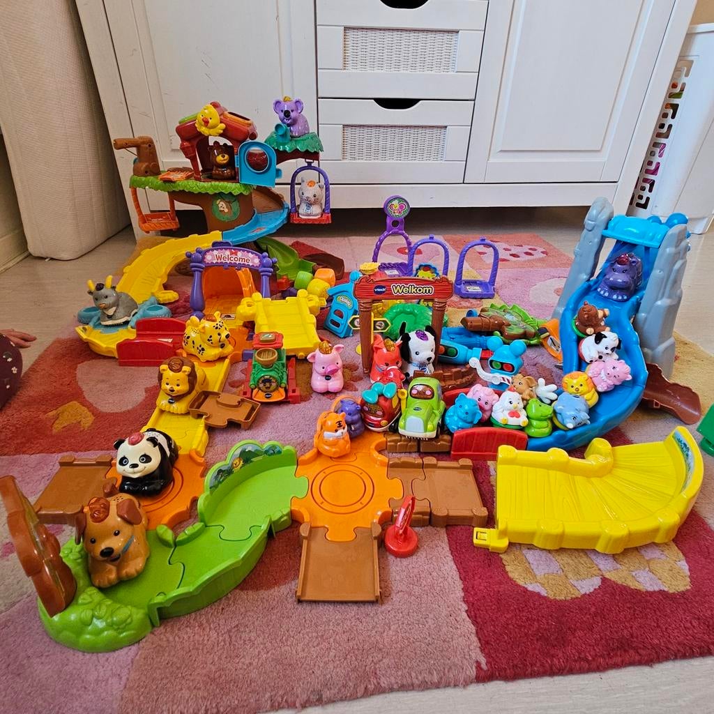 Vtech Zoef zoef baan dieren boomhut Waterval 27 poppetjes, Kinderen en Baby's, Speelgoed | Vtech, Ophalen, 6 maanden tot 2 jaar